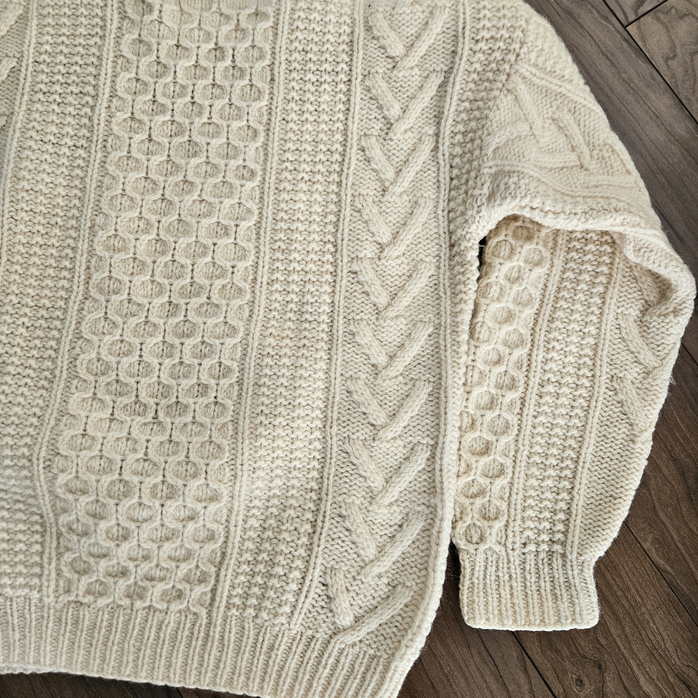 Vintage IZOD Hand Knit Shetland Wool Nordic Fair Isle Sweater Mens Large - Picture 9 of 9